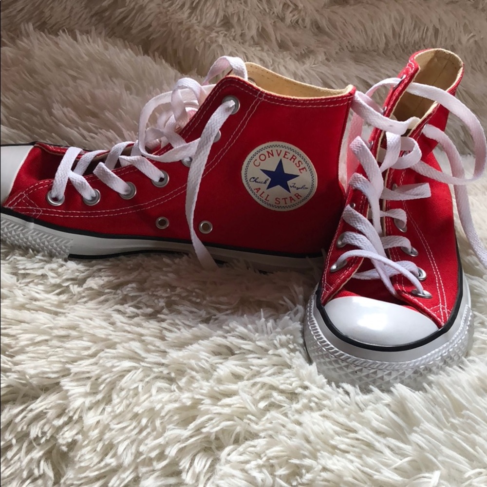 Red high top converse